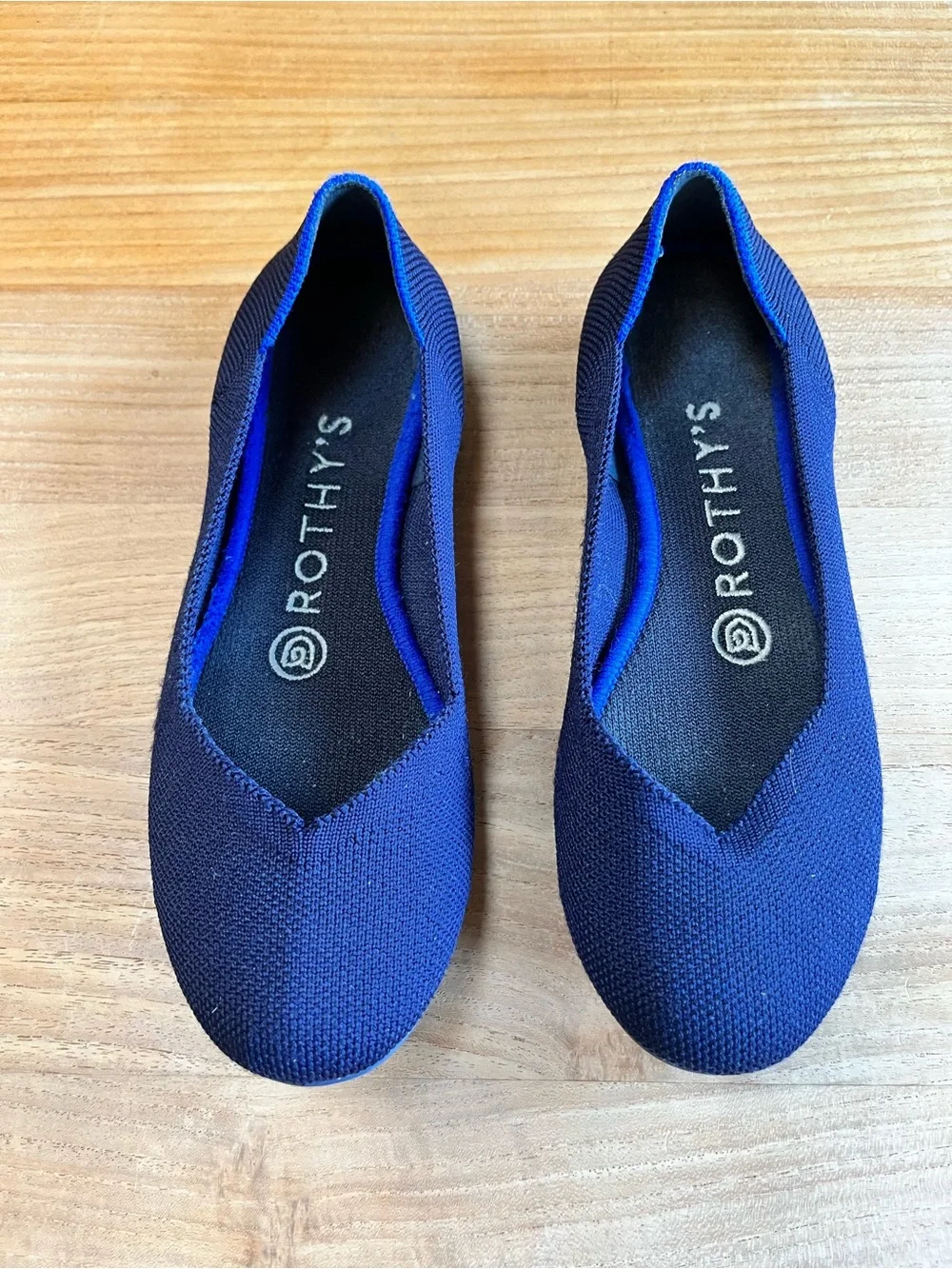 Rothy's Flats in Maritime Navy Blue Knit Machine Washable - 5.5